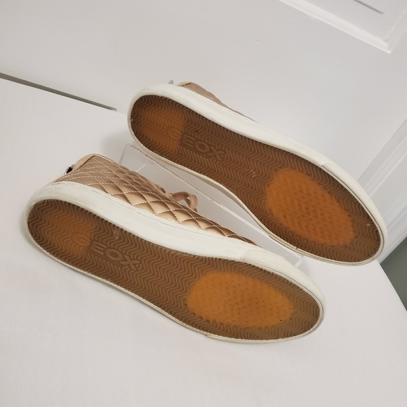 Geox Respira Rosegold Genuine Leather Sneaker shoes Sz. 9 Chic Comfy Stylish - Picture 5 of 10